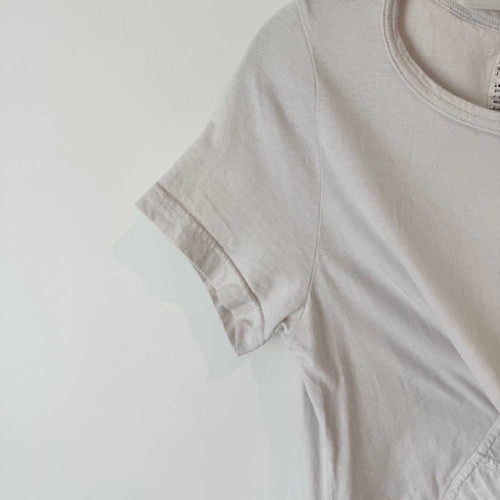 🌸 RUNDHOLZ Black Label Cotton Mixed Media Tulip T-Shirt Top, White, Size S, EUC - Picture 4 of 9